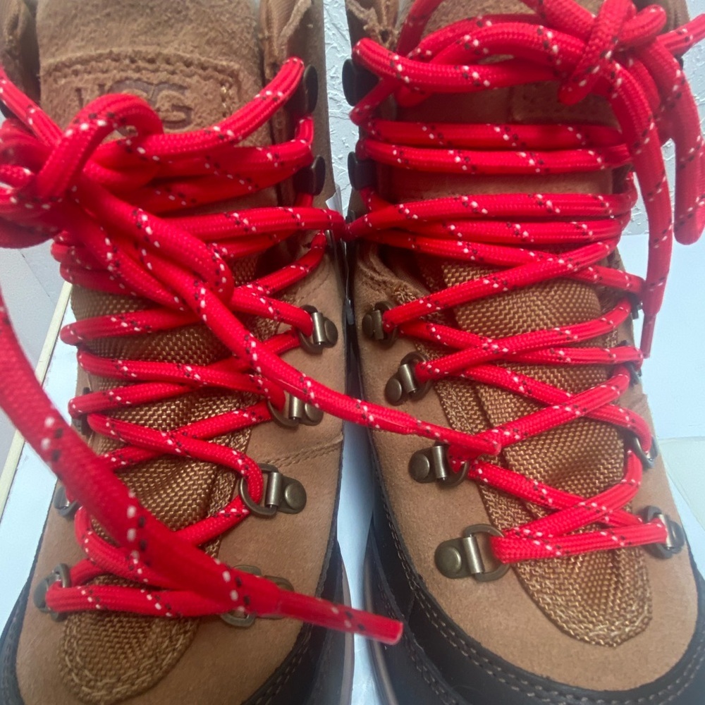 UGG Brecken Lace Up Chestnut Suede Waterproof Boots - Picture 9 of 9
